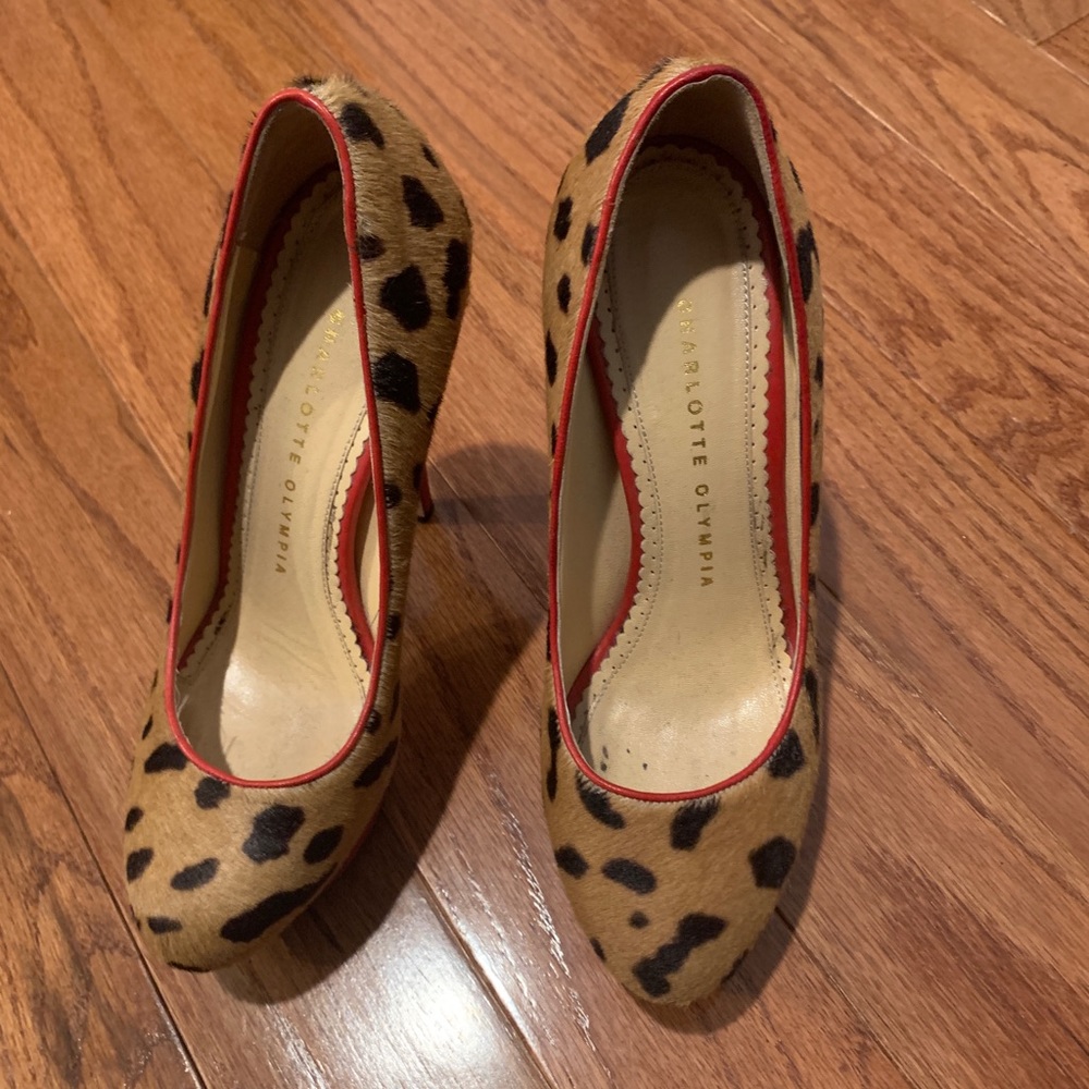 Charlotte Olympia pony hair pumps
